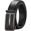 TANGCHAO Cintura Uomo, Cricchetto Fibbia Automatica, larghezza 35mm | Cinta Uomo Senza Buchi Scorrevole, Trim Regolabile, Per Outfit Business E Jeans, Colore Nera E Marrone, Lunghezza 115-145cm
