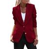 Generic Donna Primavera Autunno Business Casual Blazer Maniche Lunghe Notch Risvolto Moda Lavoro Ufficio Blazer giacche Capispalla (Vino rosso,XL)