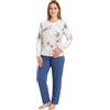 Leedya Pigiama Donna Invernale 100% Cotone - Modal - Completo Lungo Manica Lunga con Bottoni o Polsini - Modelli Vari Colori a Fiori - Morbido e Confortevole per la Notte