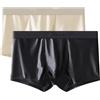 Fumxincg Elegant Silk - Boxer da uomo in seta di ghiaccio, tessuto traspirante e rinfrescante, anti-umidità e antimicrobico, biancheria intima confortevole senza cuciture, Nero e beige., M