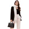LA FERANI Sciarpa da Donna in Cashmere Autunno Inverno 185x65 Bianco Nero Pashmina Panno Lana Tinta Unita Regalo per Lei, Rosso Scuro (Bianco)