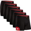DANISH ENDURANCE Boxer Uomo in bambù Ultra Morbido, Mutande Boxer Bamboo Comodi, Traspiranti, 6 o 10 Paia, Nero, M
