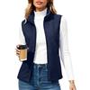 TACVASEN Gilet in Pile da Donna Giacca senza Maniche da Esterno Collo Alto Gilet in Pile Caldo con Tasche con Cerniera Bodywarmer Sportivo da Donna