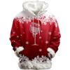 Generico Felpa Natale Donna con Cappuccio Fodera in Pile Invernale Xmas Fleece Pullover Morbida Calda Felpe Lunga Vacanze Festa Hoodie con Bordi in Pelliccia Sintetica，Regali Natale