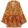 BGT Cardigan Sottile di Cotone Estivo Donna, Giacca Cardigan Kimono Stampato in Vita, Cardigan, Maniche Corte, Maniche Lunghe, Bikini Top (Style 1,L)