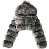 TDEOK Cappotto invernale da donna, elegante, caldo, giacca invernale nera, corta, giacca in pelliccia sintetica, giacca corta in pelliccia sintetica