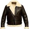 Generic Giubbotto bomber in pelle da uomo autunno inverno foderato in pile, giubbotto bomber vintage con collo pelliccia 2025