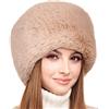 Futrzane Modern Cappello Cosacco - Colbacco da Donna Russo - Berretto Pelliccia (L, Beige Lungo Modern)