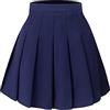 HOEREV Gonna da Scuola Bambina da Tennis A Pieghe A Vita Alta, Schwarze Streifen, 2XL, quadretti blu navy