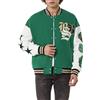 RED BRIDGE Redbridge Giacca da college unisex in stile retrò, elegante giacca Varsity con ricami per il tempo libero e lo streetwear, Verde/Bianco, M