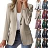 Generic HUIFUAO Blazer in Corduroy da Donna Nero con Collo a V per Lavoro Elegante Giacca da Business Casual Lunga Manica con 1 Bottone Risvolto Apertura Anteriore, Marina Militare, M