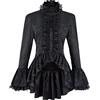 Generic Camicia Vittoriana Medievale da Donna Stand Collare Manica Flare Gotico Steampunk Corte Camicia Top