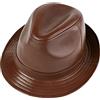 ZMNKH Berretto Fedora Unisex Classico Cappello Panama Stile Vintage Cappello Jazz in Pelle per Uomo Donna