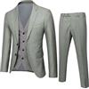 Generico Abito da Uomo 3 Pezzi Slim Fit Completo Formale da Matrimonio Un Bottone Giacca Gilet Pantaloni Completo Eleganti in Matrimonio e Slim Fit Gilet Pantaloni (B-Grey, L)