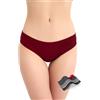 feitycom Costume da bagno mestruale, costume da bagno mestruale, slip bikini a vita media, a prova di perdite, per adolescenti, ragazze, donne, Vino rosso, Large