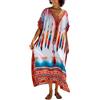 L-Peach Abito da Spiaggia Maxi Donna Copricostume da Bagno Kaftano Lungo Vestito Kimono Mare Spiaggia