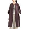 PRINCESS BRIDE Cappotto da donna in misto cotone e lino, giacca lunga, cardigan da meditazione, vestiti silenziosi, Viola, XL