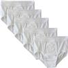 HERMKO 3240 Slip da Uomo con Patta, Mutande con Elastico, Intimo Bianco a Coste Lavabile ad Alte Temperature, 100% Cotone Biologico ('Stile Classico') - Confezione da 5 Pezzi