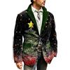 Générique Blazer natalizio brutto da uomo con stampa natalizia giacca in velluto da uomo calda con bottoni e tasche cappotto di Natale in velluto a coste per il tempo libero cardigan business vestibilità