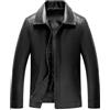 SimidunEUR Blazer da Uomo Giubbotto in Pelle Sintetica Giacca Soft Vintage Slim Fit Casual,Nero,XXL