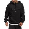 Generic Felpa con cappuccio da uomo Cargo, felpa a maniche lunghe, casual, tinta unita, vestibilità ampia, multi-tasche, chic, pullover comodo, passamontagna e inverno, con cappuccio