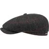 Stetson Coppola Hatteras Gallanger Wool Donna/Uomo - Made in The EU Cappellino Lana Berretto Newsboy con Visiera, Fodera Inverno Autunno/Inverno - XXL (62-63 cm) Nero-Grigio