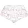 Satini Slip Sissy Raso Gonnellino a Tre Balze, Bianco, M