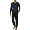 Marvmys Pigiama Uomo Invernale Cotone Lungo Due Pezzi con Bottoni Maniche Lunghe Pantaloni Lunghi Pigiama con Tasche Confortevoli Casual