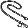 Kehierr Catena per portafoglio da uomo e donna, portachiavi resistente da 58 cm, con 2 portachiavi per chiavi, pantaloni, jeans e cintura, Gunmetal-1P, 61 cm