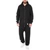 Basisstoff Sheeesh Tuta da uomo intera con cappuccio, pezzo unico, casa, cotone, Nero , L