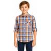 Bienzoe Ragazzi Cotone Plaid Roll Up Camicie