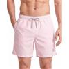 MaaMgic Costume da bagno da uomo, 18 cm, lunghezza interna, per uomo, ad asciugatura rapida, da surf, con fodera in rete, a strisce rosa, M