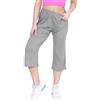 R&N FASHIONS Pantaloncini da donna taglie forti da donna elasticizzati in vita elasticizzata, mini culottes a 3/4, Grigio chiaro., 46