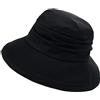 Comhats Cappello da pioggia pieghevole da donna, impermeabile, con sottogola UPF50+, 00737_nero, L