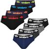 Umbro Mutande Uomo Cotone 8 Pezzi M | Slip Uomo in Cotone Elasticizzato, Traspirante | Intimo Maschil | Sportivi