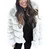 TDEOK Faux Fur - Giacca da donna a maniche lunghe, in pelliccia sintetica, invernale, in pelliccia sintetica