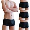Faringoto Slip da Uomo Senza Cuciture in Seta Ice, Boxer Ultra-sottile Traspirante Sexy con Tasca U Convessa, 4 nero, Grande
