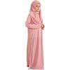 Prien Abbigliamento Preghiera per Bambina, Ragazze Abiti Musulmana, Kids Maniche Lunghe Abaya con Hijab, Islam Girls, Vestito Musulmano Donna, Abito Ramadan