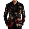KHIRVWL Blazer Uomo Invernale Giacca Natalizia Stampa Albero Natale Cappotto Fiocco di Neve Giubbotto in Pile Giacche Monopetto Felpa Colletto Risvolto Giacca Xmas Divertente Abbigliamento per Tempo Libero
