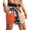 Hoqque Costume Uomo Mare Pantaloncini Estivi Pantaloni Corti Arancione L Costumi da Bagno Shorts con Tasche Sportivi Piscina Estivo Surf Accessori Beach Corto Pantaloncino Short Spiaggia Asciugatura Rapida