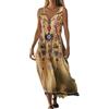 Gienslru Vestiti Donna Estivo 2026 Eleganti Vestito Lino Abito Senza Maniche a V Boho Chic Taglie Forti Comodo Fresco Abiti Lunghi Spiaggia Mare Curvy Abbigliamento con Tasche Casual Dress Copricostume
