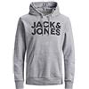 JACK & JONES - Felpa da uomo con cappuccio e logo, Grigio (Light Grey Melange Dettagli: Reg Fit 19 Melange), S