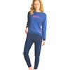 Lotto Pigiama Donna Invernale Caldo Cotone Felpato (1019 Jeans, XL)