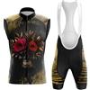 Mydawan Abbigliamento Ciclismo Uomo Completo Bici MTB Estivo Maglia Ciclista Senza Maniche,Maglietta Bicicletta Gilet e Salopette Pantaloncini con 19D Gel Imbottiti,Tuta da Ciclo Asciugatura Rapida(C6,L)