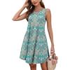 AUSELILY Vestito Donna Estivo Senza Maniche Abito a Tinta Unita Stamp Elegante Abito da Spiaggia