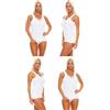 Cocain underwear 2 | 4 | 6 | 10 canottiere da donna a isola piena bianco 100% cotone super pettinato Öko Tex Standard 100 - resistente alla cottura - adatto all'asciugatrice - taglie da 36/38 a 60/62