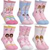 hometrixx 6 Paia Calze In Cotone Traspirante Bambina Calzini Corti Castello Della Principessa Bianco Rosa Blu Calzini Alla Caviglia 2-5 Anni