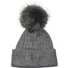 styleBREAKER morbida cuffia in maglia fine con pon pon con strass e pon pon rimovibile in pelliccia sintetica, pon pon in pelliccia, donna 04024133, colore:Grigio
