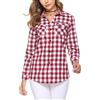 Irevial Camicia Donna A Quadri Con Bottoni S-xxl | Stile boyfriend, vestibilità classica, tessuto in cotone, taglio casual, taglio lungo, top da abbinamento