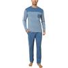 Aseniza Pigiama Uomo Invernale Pigiama Uomo Cotone Lungo Set Pigiami Righe Uomo Maniche Lunghe da Casa Caldo Casual(232-Cielo Blu,XL